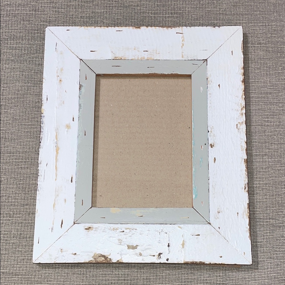 Rustic White and Gray Picture Frame